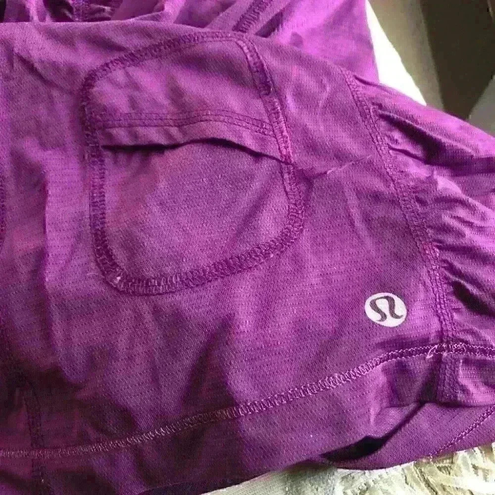 LULULEMON Push Yourself Run - Do It Now - Purple V Neck Top - Picture 5 of 8